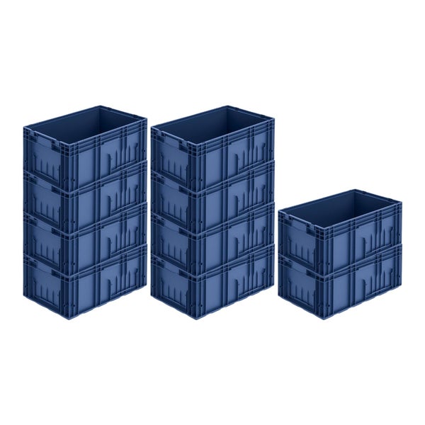 PROREGAL SparSet 10x VDA KLT Kleinladungsträger mit Verbundboden HxBxT 28 x 40 x 60 cm 48 Liter KLT Transportbox