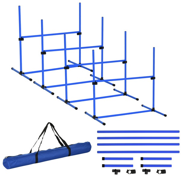 PawHut Agility-Ausrüstung, L99 x B65 x H94 cm, Kunststoff (PE, ABS), Blau