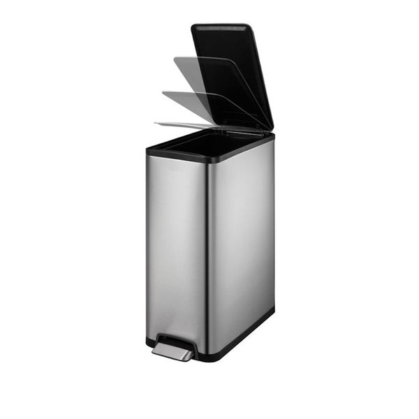 PROREGAL Stilvoller Treteimer Aus Mattem Edelstahl 45 Liter HxBxT 66,1 x 27,6 x 53,3 cm Silber