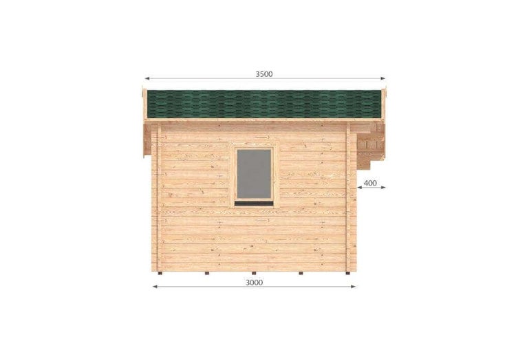 Alpholz Gerätehaus Deco Gartenhaus aus Holz in natur, Holzhaus mit 44 mm Wandstärke, Blockbohlenhaus mit Montagematerial imprägniert 5,3x3,5m