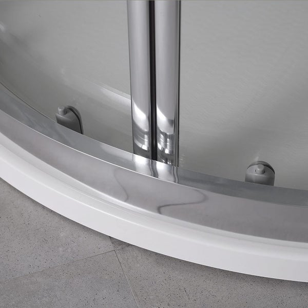 90x90x195cm Runddusche mit Aluminiumrahmen und Klarglas 6mm | Fly