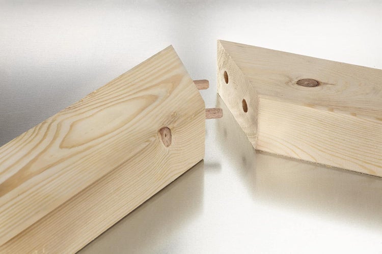 kwb Dübelhilfe/Dübellehre Set inkl. je 50 Dübel und 1 Bohrer 6, 8, 10 mm mit 30 cm, 3-12 mm Bohrlöcher inkl. Kernlochmaßen, Gerade Bohren in Holz, Metall, 153-teilig, Set mit Bohrern und Dübeln
