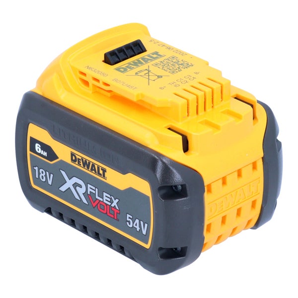 DeWalt XR FLEXVOLT Lithium-Ionen-Akku mit 18 Volt beziehungsweise 54 Volt und 6 Amperestunden Kapazität.