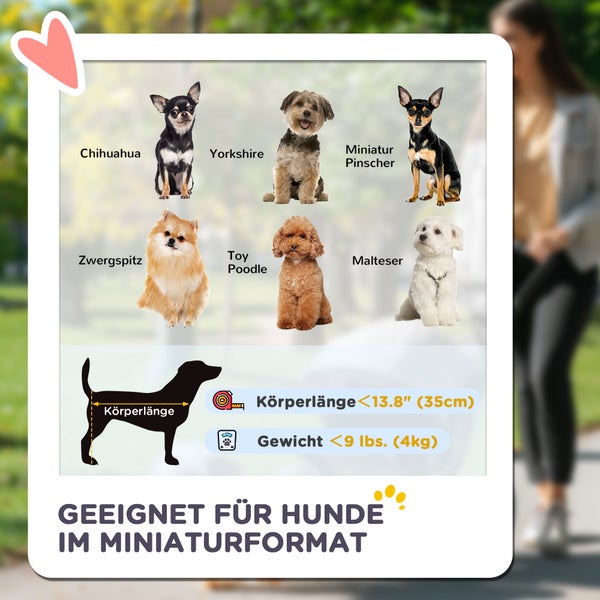PawHut Hundewagen 3 in 1 Hundebuggy Faltbar Hundebox, klappbar Transporttasche mit Getränkehalter, Hunde Buggy, Katzenwagen mit 360° Räder Katzenbuggy für Mini Hunde unter 4 kg, Hellgrau