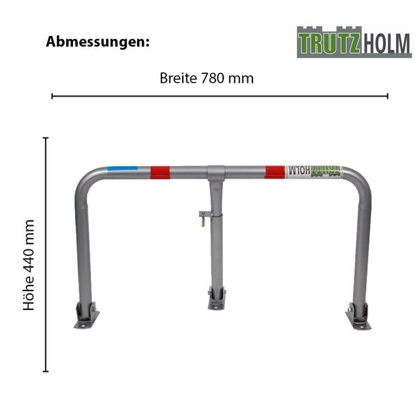 Trutzholm Parkbügel mit den Maßen Breite 780 Millimeter und Höhe 440 Millimeter