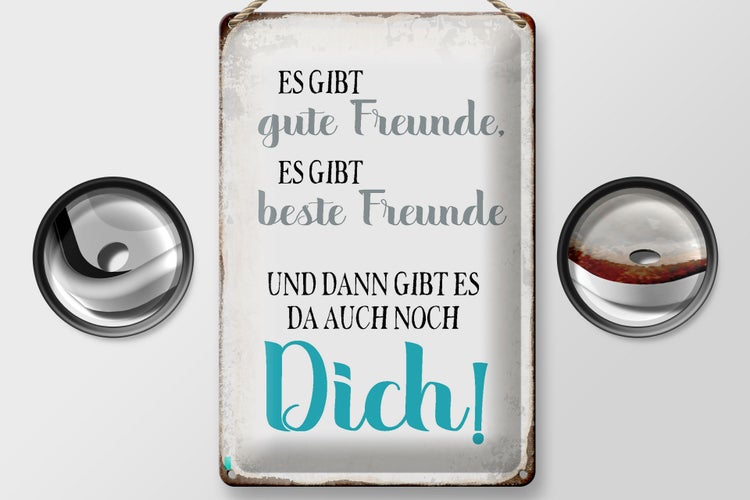 Blechschild Spruch 20x30cm gibt gute Freunde auch noch Dich