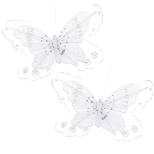 Zwei dekorative Schmetterlinge zum Aufhängen