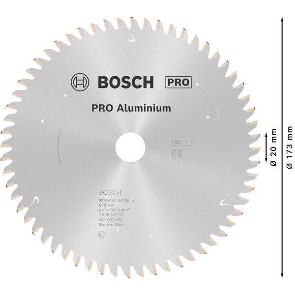Bosch Pro Aluminium Sägeblatt, 173 Millimeter Durchmesser