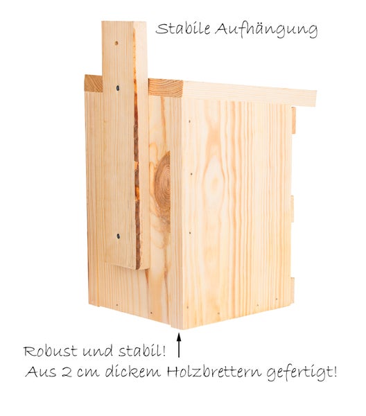 4x Nistkasten für Meisen & Kleinvögel - Vogelhaus aus Massivholz - 27x17x17cm - Brutkasten handgemacht in Europa - Meisenkasten wetterfest mit Einflugloch 28mm