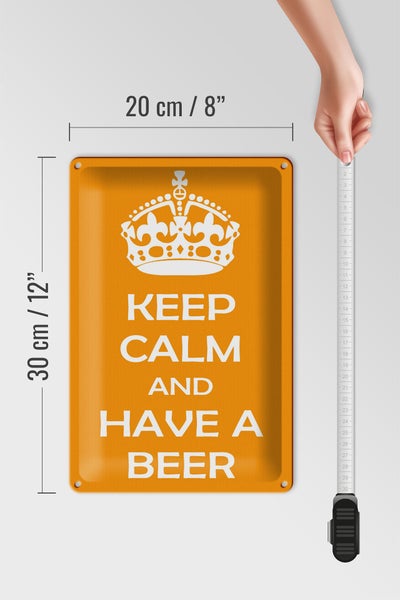 Blechschild Spruch 20x30cm Keep Calm and have a beer