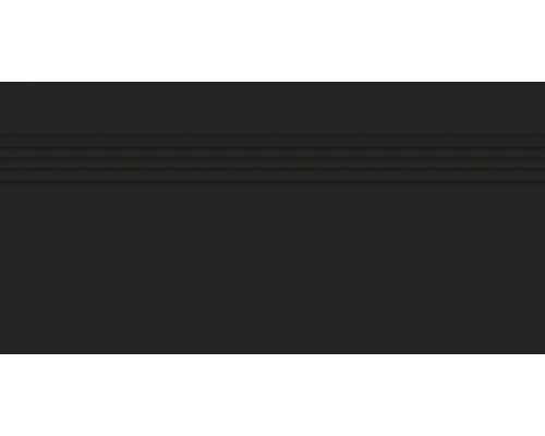 Dunkelgraue Türbodenleiste mit Rillen