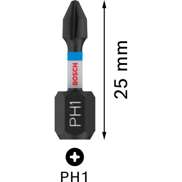 Bosch PRO Phillips Impact Bit PH1 25 mm 2-tlg. - 2608522468