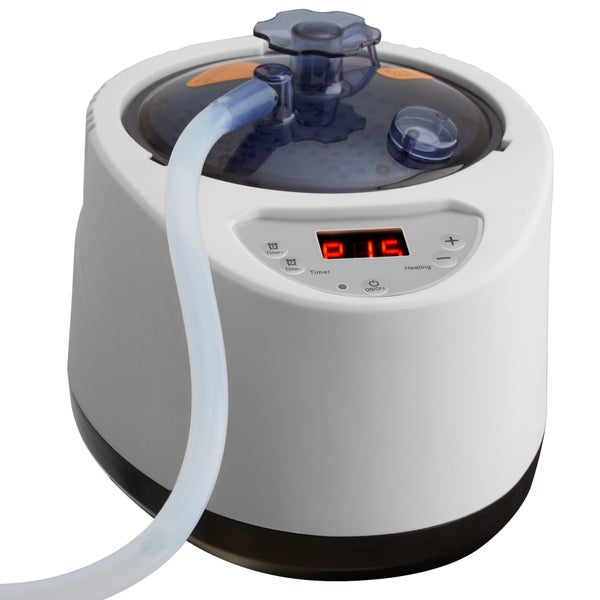 Mobile Dampfsauna tectake ThermaLuxe II inkl. Fernbedienung, Matte, Klappstuhl und Tragetasche 2 Liter Dampfgenerator mit 1000 W grau/blau