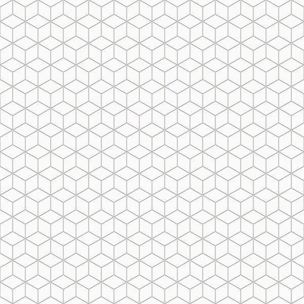 Tapete mit geometrischem Würfelmuster in isometrischer Darstellung.