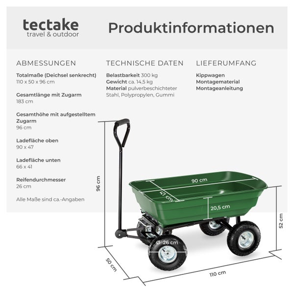 Gartenwagen zum einfachen Entladen im Garten mit Sonnenblumen