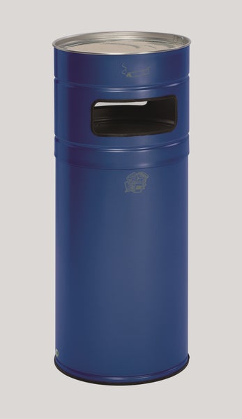 PROREGAL Robuster Kombiascher Mit 2 Fach Einwurf 104 Liter HxBxT 99 x 43,5 x 43,5 cm Verzinkter Stahl Blau