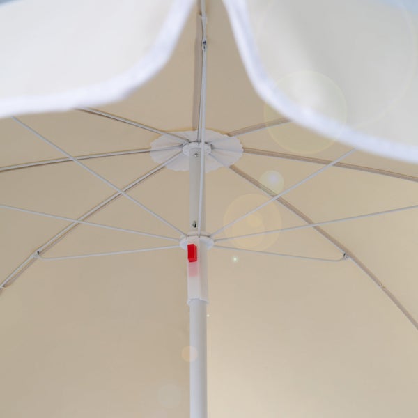 ROBA Sonnenschirm-Set, mit Metallgestell, in beige, Befestigungsleiste grau lasiert