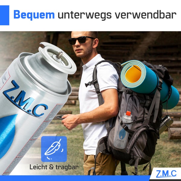 ZMC 28x Butan Gaskartuschen 227g mit Ventil Typ MSF-1a, Universal Butangas Kartuschen mit Bajonett Anschluss Gaskartusche für Campingkocher, Unkrautbrenner, Lötbrenner