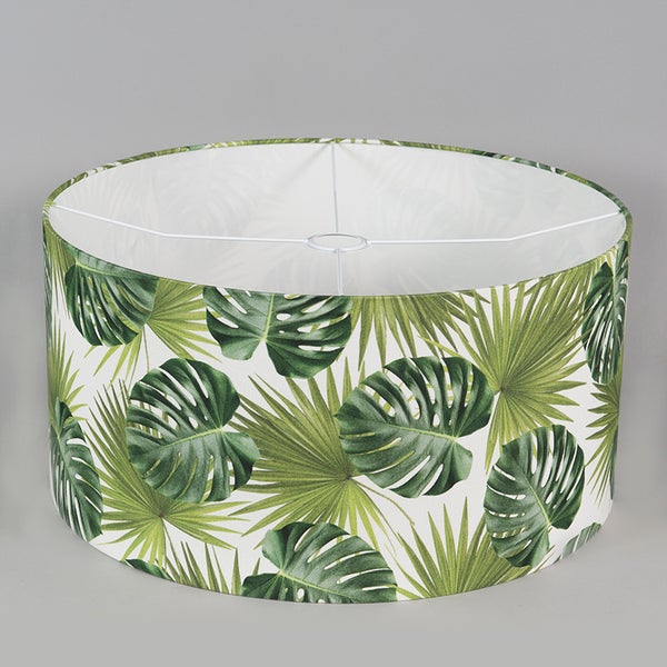 Baumwoll-Lampenschirm Blattdesign Rund 50/50/25 - Leaf