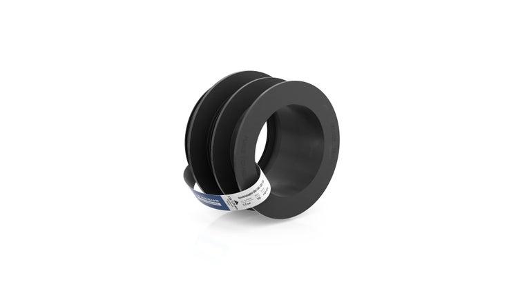 Crassus Kombiadapter CKA aus TPE für Rohrdurchmesser 110, 125 und 150 Millimeter zur Verbindung von Abwasserrohren.