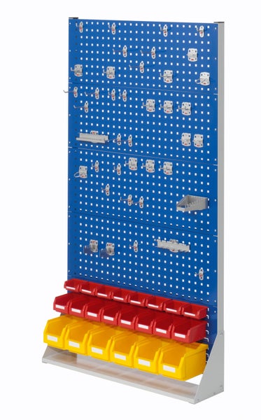 Kappes ®RasterPlan Stellwände einseitig Größe #5 - 4x Lochplatten 1x Schlitzplatte 1x Zubehörsortiment 62-teilig Enzianblau RAL 5010