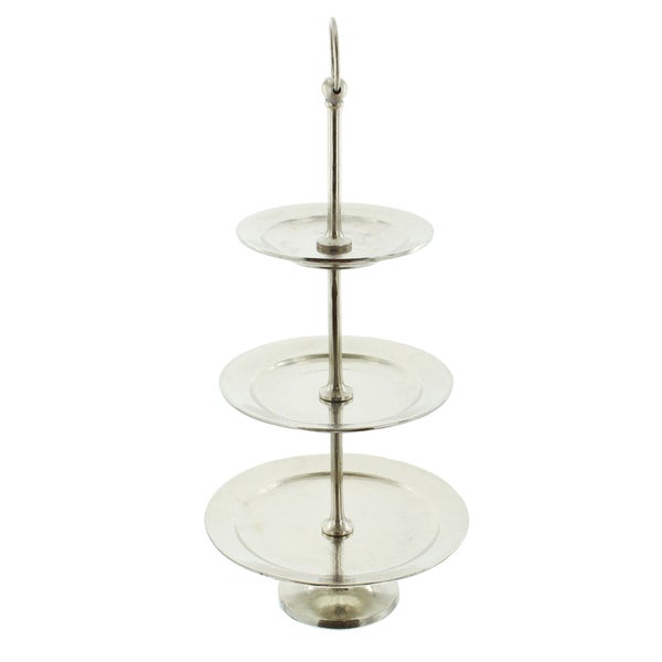 FRANK FLECHTWAREN | Etagere Maison, groß, ALUMINIUM, ca. Ø 20 cm, 25 cm, 30 cm, GH 61 cm, einfache Selbstmontage, ohne Deko