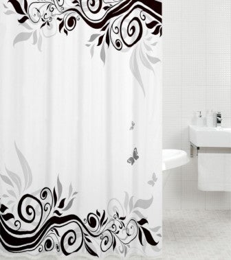 Duschvorhang Black Flower 180 x 200 cm