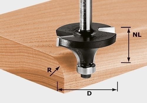 Festool Abrundfräser HW Schaft 8 mm HW S8 D19,1/R3 KL - 491010