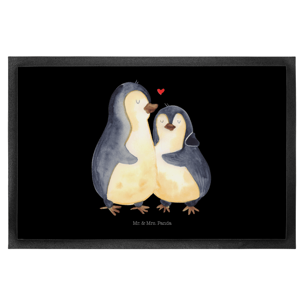 Mr. & Mrs. Panda 50 x 75 cm Fußmatte Pinguin umarmen - Schwarz