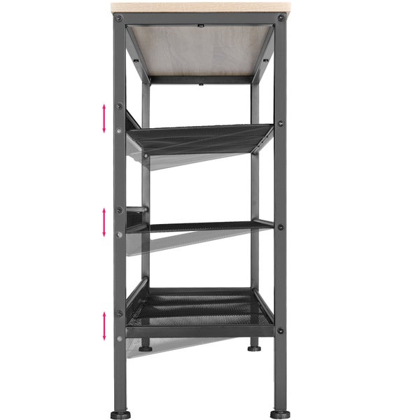 Schuhregal tectake Wolverhampton 75,5 x 30,5 x 69,5 cm Industrial Style Industrial Holz hell, Eiche Sonoma