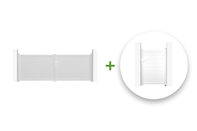 Doppeltor und Gartentür aus Aluminium