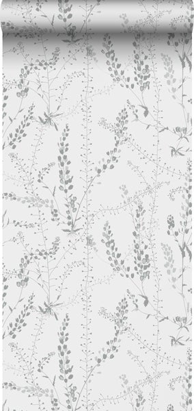Borastapeter Tapete Blätter Grau - 53 cm x 10.05 m - 660715