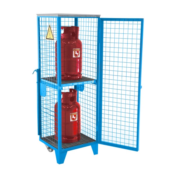 Bauer Gasflaschen-Depot GFD-R 2, Lichtblau, 2 Türen, Drahtgitter für 2x 11 kg-Gasflaschen