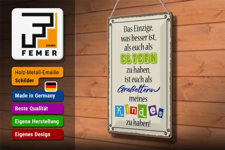 Blechschild Spruch 20x30cm Eltern Großeltern Kinder
