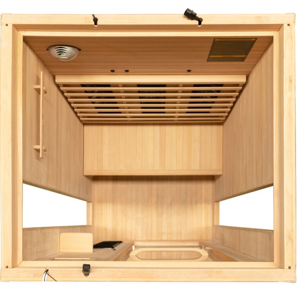 Dewello® Infrarotkabine Infrarotsauna CALGARY 115cm x 105cm inkl. 5 Vollspektrumstrahler, Farblichttherapie, LED