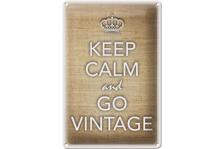 Blechschild Spruch 20x30cm Keep Calm and go vintage