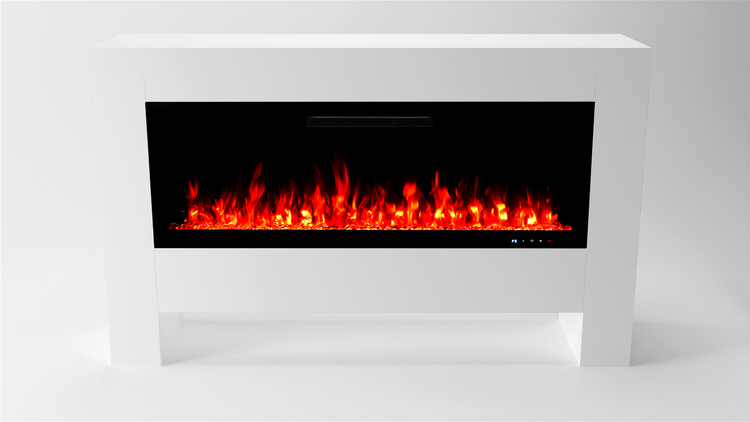Glow Fire Elektrokamin 'Hermes 127' | LED Standkamin in weiß mit Heizung (1500 W) | HxBxT: 96 x 156 x 38 cm