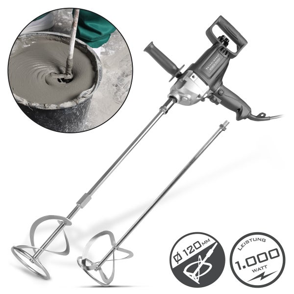 Titanwerk Farbmischer mit einem Durchmesser von 120 Millimeter und einer Leistung von 1.000 Watt.