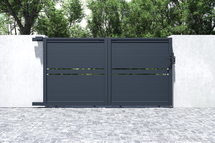 Schiebetor 3m CIMONE H.160 graues Aluminium