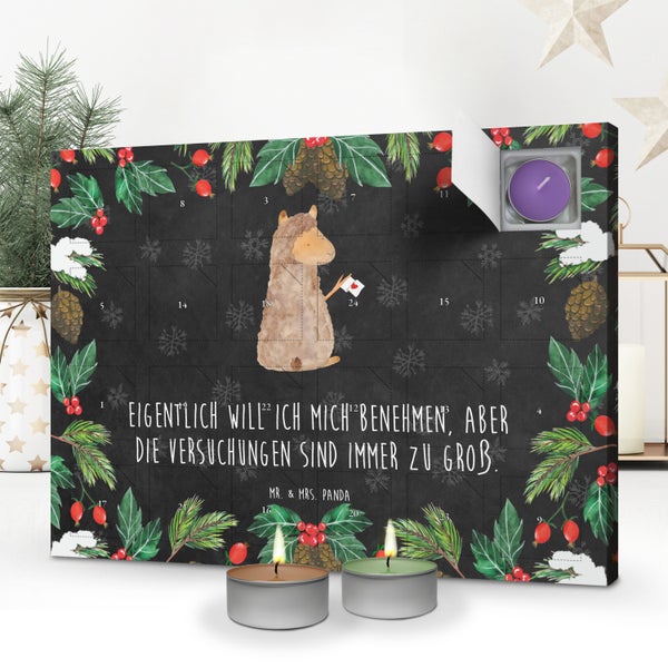 Mr. & Mrs. Panda Duftkerzen Adventskalender Alpaka Fahne - Schwarz