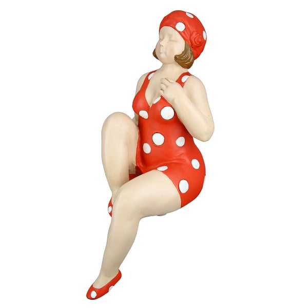 Kantensitzerfiguren GILDE 2er Set BECKY Figuren rot-weiß Höhe 18cm Kunstharz