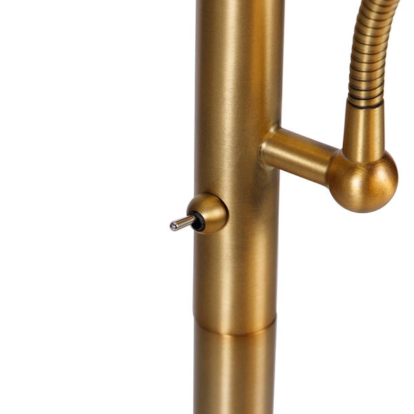 Detailaufnahme einer Stehlampe mit Schalter und flexiblem Arm