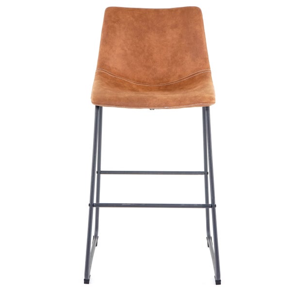 Barhocker mit Sitzfläche aus Kunstleder und Metallgestell