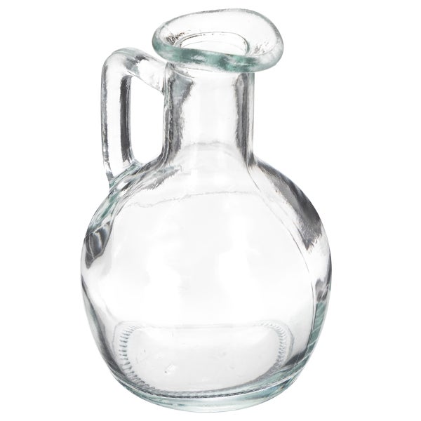 Glaskaraffe mit Henkel, runde Form