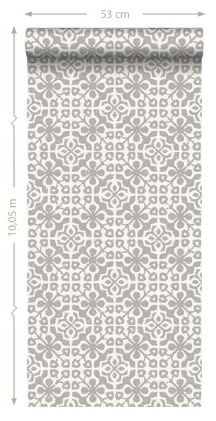 Tapetenrolle mit floralem Muster, 53 cm breit und 10,05 m lang