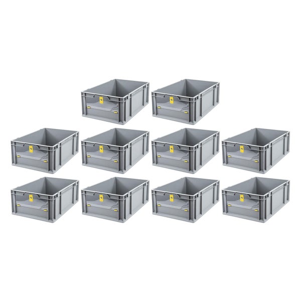 PROREGAL SparSet 10x Eurobox NextGen Insight Cover HxBxT 22 x 40 x 60 44 Liter Niedrig/Gelb Eurobehälter Transportbox
