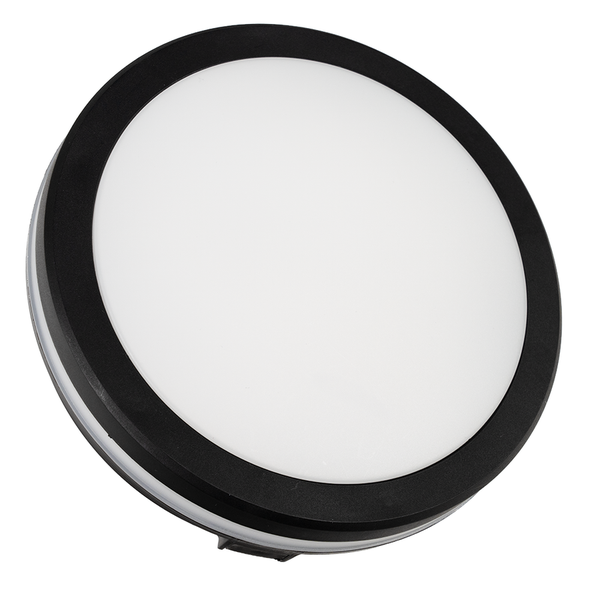 Runde LED-Deckenleuchte mit schwarzem Rahmen