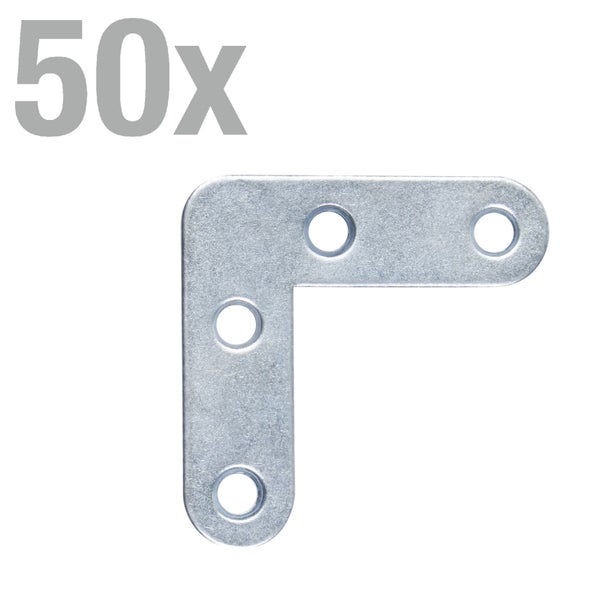 Set mit 50 Stück Eckverbinder aus Metall zur stabilen Verbindung von Holzkonstruktionen