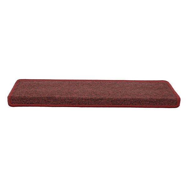 FLOORDIREKT Stufenmatte London - mit Umkettelung - Weinrot - Rechteckig - 23,5 x 65 cm