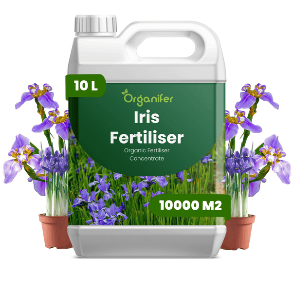 Organifer Iris-Dünger, organisches Düngerkonzentrat, 10 Liter Kanister für 10000 Quadratmeter.